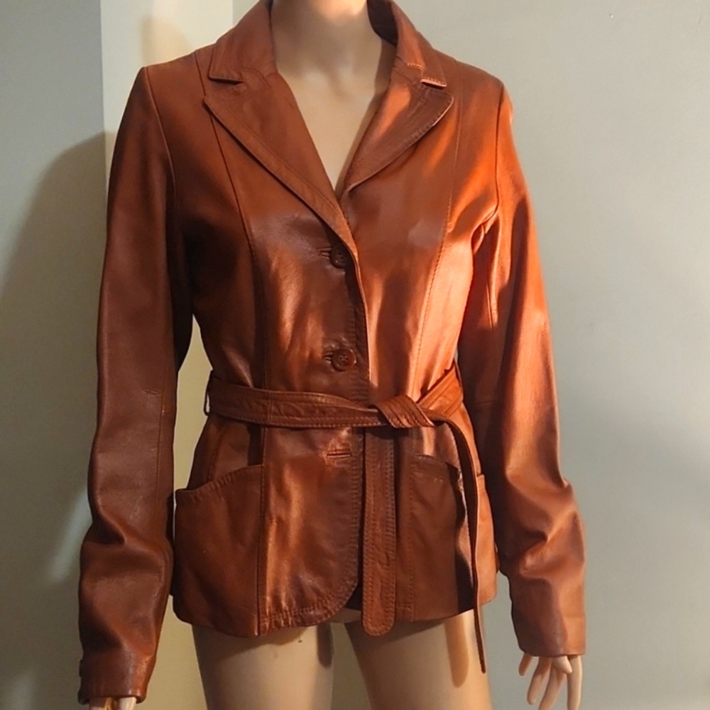 Vintage Peacoat Genuine Leather